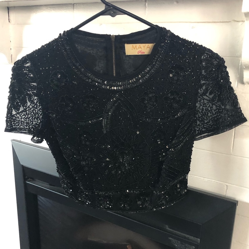 Petite sequence crop top
